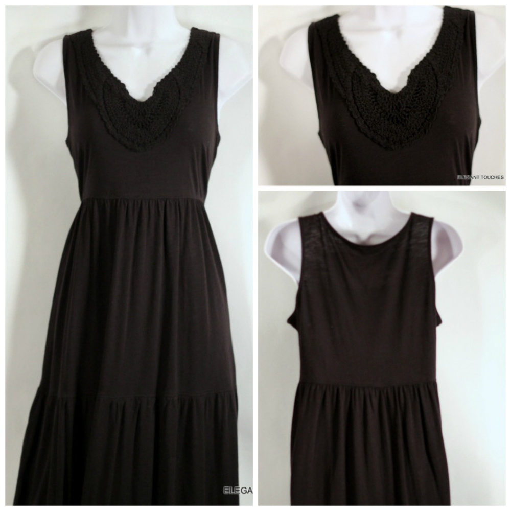 WESTBOUND Petites solid BLACK MAXI Dress PS